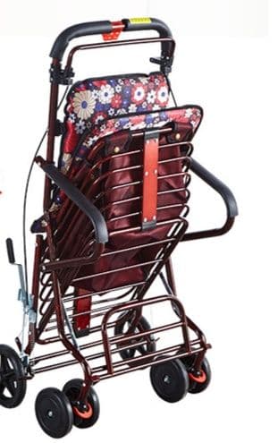 シルバーカー 座面付き収納籠型折りたたみ式歩行補助車