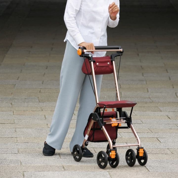 シルバーカー 高さ調節機能付き折りたたみ式シルバーカー