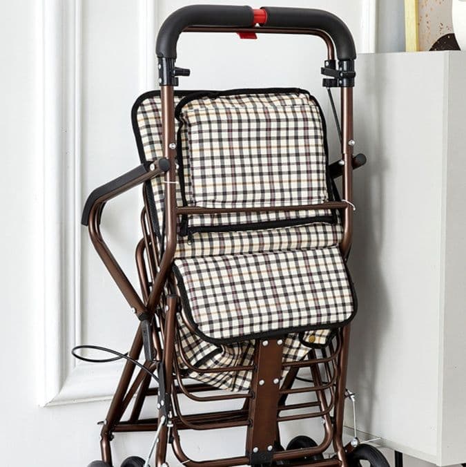 シルバーカー 座れる折りたたみ式四輪シルバーカー