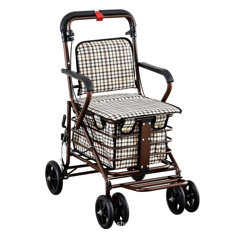 シルバーカー 座れる折りたたみ式四輪シルバーカー